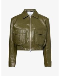 Frankie Shop - Val Elasticated-Hem Faux-Leather Jacket - Lyst