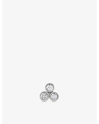 Monica Vinader - Diamond Cluster 14Ct- And 0.009Ct Lab-Grown Diamond Single Stud Earrings - Lyst