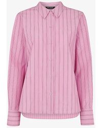 Whistles - Relaxed-fit Striped Cotton-blend Shirt - Lyst