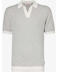 Orlebar Brown - Horton Ribbed-trim Wool And Cotton-blend Polo Shirt X - Lyst