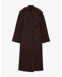 AllSaints - Ellis Stand-Collar Wool Coat - Lyst