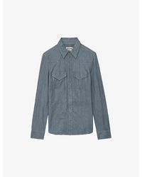 Zadig & Voltaire - Thelma Slim-fit Crinkled Leather Shirt - Lyst