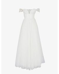 House Of Cb - Fairytale Off-The-Shoulder Tulle Bridal Gown - Lyst