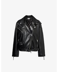GOOD AMERICAN - Boyfriend Relaxed-fit Faux-leather Moto Jacket - Lyst