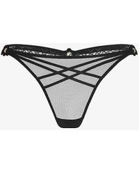 Agent Provocateur - Doretta Trixie Guipure-Trim Mesh Thong - Lyst