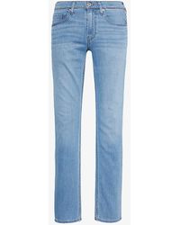PAIGE - Federal Faded-wash Slim-leg Mid-rise Stretch-denim Jeans - Lyst