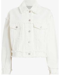 AllSaints - Claude Frayed Organic-cotton Denim Jacket - Lyst
