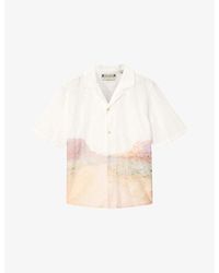 AllSaints - Monument Cuban-Collar Short-Sleeve Cotton Shirt - Lyst