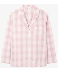 The White Company - Relaxed-fit Checked Organic-cotton Pyjama Shirt X - Lyst