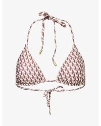 Cheap Monday - Palma Geometric-Pattern Triangle Bikini Top - Lyst