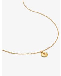 Monica Vinader - November Birthstone 18Ct-Plated Vermeil Sterling- And Citrine Pendant Necklace - Lyst
