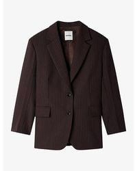 Sandro - Pinstriped Single-Breasted Woven Blazer - Lyst