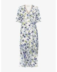 Phase Eight - Juliette Petite Floral-Print Metallic-Woven Midi Dress - Lyst