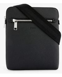 BOSS - Crosstown Leather Cross-body Bag - Lyst