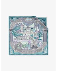 BVLGARI - Curiosity Printed Square Silk-Twill Scarf - Lyst