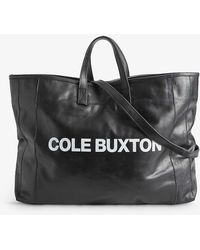 Cole Buxton - Brand-print Leather Tote Bag - Lyst