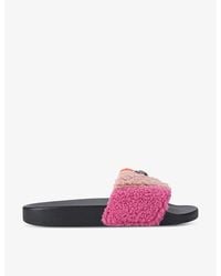 Kurt Geiger - Meena Teddy Eagle-Embellished Flat Woven Slides - Lyst