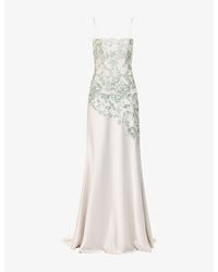 Costarellos - Jennan Sequin-Embellished Lace Satin Maxi Gown - Lyst