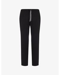 Emporio Armani - Logo-Embroidered Straight-Leg Stretch-Cotton Jogging Bottoms - Lyst