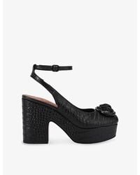 Kurt Geiger - Chelsea Platform Sling-Back Leather Heels - Lyst