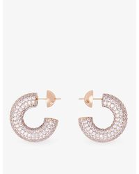 Maje - Half-Hoop Rhinestone Metal And Crystal Hoop Earrings - Lyst