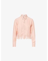 Stella McCartney - Lace Long-Sleeve Silk Shirt - Lyst