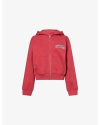 The Couture Club - Logo-Embroidered Zip-Up Cotton Hoody - Lyst