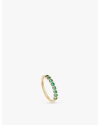 Astley Clarke Deco 18ct Gold-plated Vermeil Sterling Silver And Green Agate Ring - White