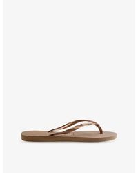 Havaianas - Slim Metallic Rubber Flip Flops - Lyst