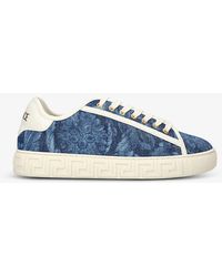 Versace - Baroque Graphic-pattern Canvas Low-top Trainers - Lyst