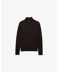 Reiss - Blackhall Zip-Neck Merino-Wool Jumper - Lyst
