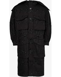 Simone Rocha - Bow-pattern Relaxed-fit Cotton-twill Coat - Lyst