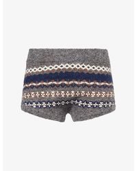 GOOD AMERICAN - The Knit Fair-Isle Woven Micro Shorts - Lyst