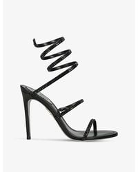 Rene Caovilla - Cleo Ii 105 Crystal-Embellished Leather Heeled Sandals - Lyst