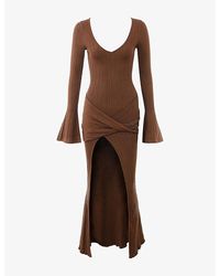 House Of Cb - Khrysta Draped Summer Knit Maxi Dress Xs (A-C Cup) - Lyst