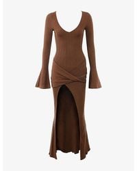 House Of Cb - Khrysta Draped Summer Knit Maxi Dress Xs (A-C Cup) - Lyst