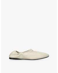 Alaïa - Ruched Slipper Leather Flats - Lyst