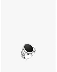 Thomas Sabo - 925 Sterling- Zirconia And Onyx Signet Ring - Lyst