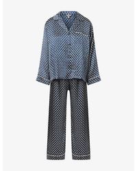 Eberjey - Inez Long-Sleeve Printed Silk Pyjama Set - Lyst