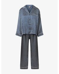 Eberjey - Inez Long-Sleeve Printed Silk Pyjama Set - Lyst