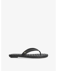 Dune - Lunare Flat Leather Sandals - Lyst