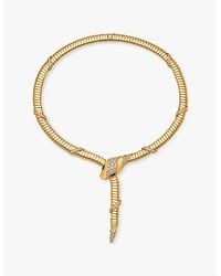 BVLGARI - Serpenti Tubogas 18Ct- 3.08Ct Brilliant-Cut Diamond And Onyx Necklace - Lyst