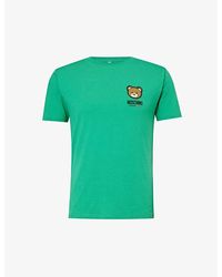 Moschino - Bear-print Short-sleeved Stretch-cotton T-shirt - Lyst