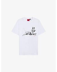 HUGO - Dalmatian-Print Short-Sleeved Cotton-Jersey T-Shirt - Lyst