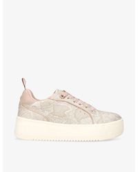 KG by Kurt Geiger - Lighter Lace Up Snake-Printed Faux-Leather Low-Top Trainers - Lyst