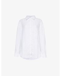 AEXAE - Oversized Curved-hem Linen Shirt - Lyst