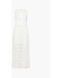 Amy Lynn - Crochet-Pattern Halterneck Cotton Midi Dress - Lyst