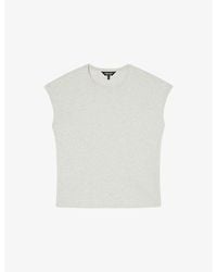 Whistles - Round-Neck Cap-Sleeve Cotton T-Shirt - Lyst
