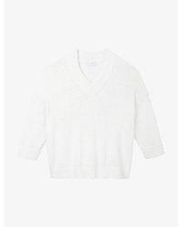 The White Company - Three-quarter-length Sleeved Organic-cotton Blend Jumper X - Lyst