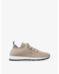 Jimmy Choo - Veles Diamond-Texture Knitted Low-Top Trainers - Lyst